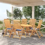 Poduszki na krzesła - vidaXL Poduszki na krzesło, 6 szt., niebiesko-białe paski, 50x50x7 cm - miniaturka - grafika 1