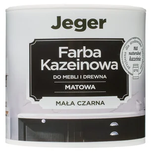 Farba kazeinowa 0.5 l Mała czarna Jeger 5904804900120 - Farby i impregnaty do drewna - miniaturka - grafika 1