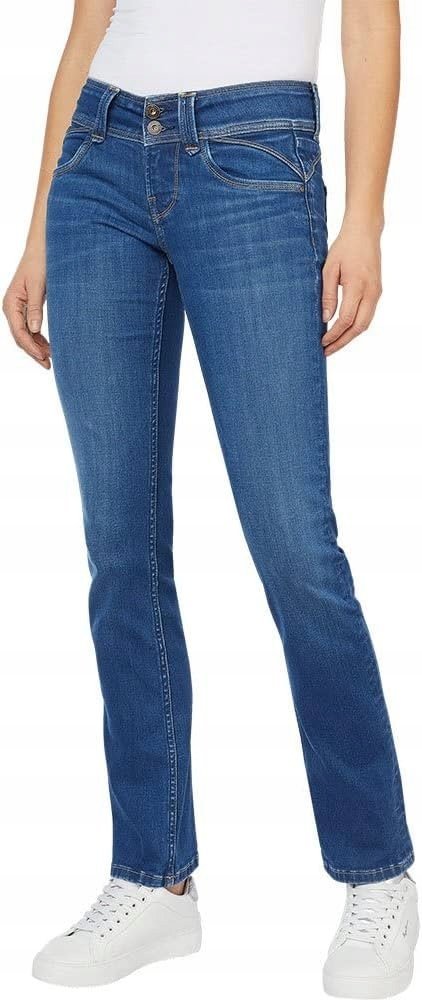 PEPE JEANS SPODNIE JEANSOWE NIEBIESKIE PROSTE NA ZAMEK 29/32 0Z1B1_C* T4A