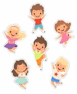 Obrusy i serwetki - LearnHow Dekoracje okienne dwustronne - Wesołe dzieci 6 szt. - miniaturka - grafika 1