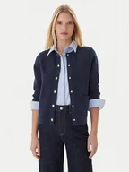 Swetry damskie - Tommy Hilfiger Kardigan WW0WW40846 Granatowy Regular Fit - miniaturka - grafika 1
