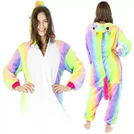 Stroje karnawałowe - Tęczowy Jednorożec Kigurumi Onesie Dres Piżama Kombinezon S - miniaturka - grafika 1