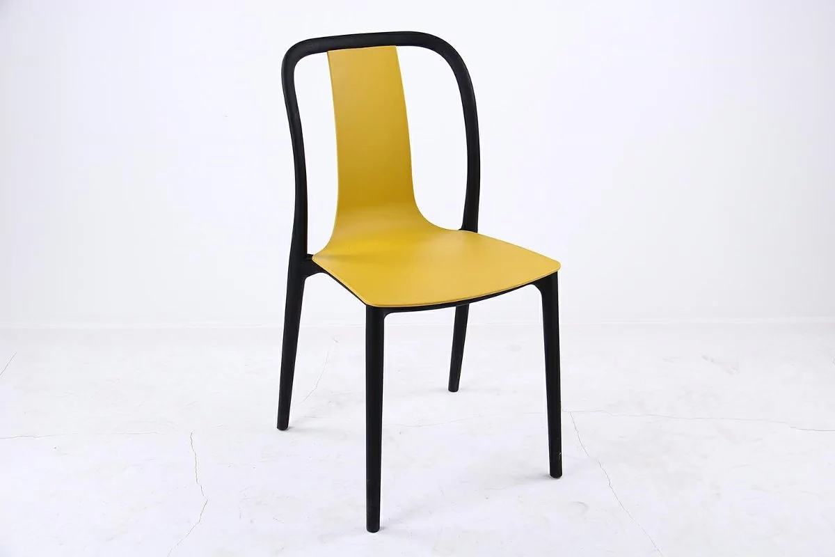 King Home Krzesło czarne VINCENT żółte polipropylen KH010100920