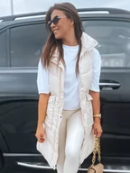 Kamizelki damskie - Kamizelka damska pikowana MARIEL ecru Dstreet TY3014-XL - miniaturka - grafika 1