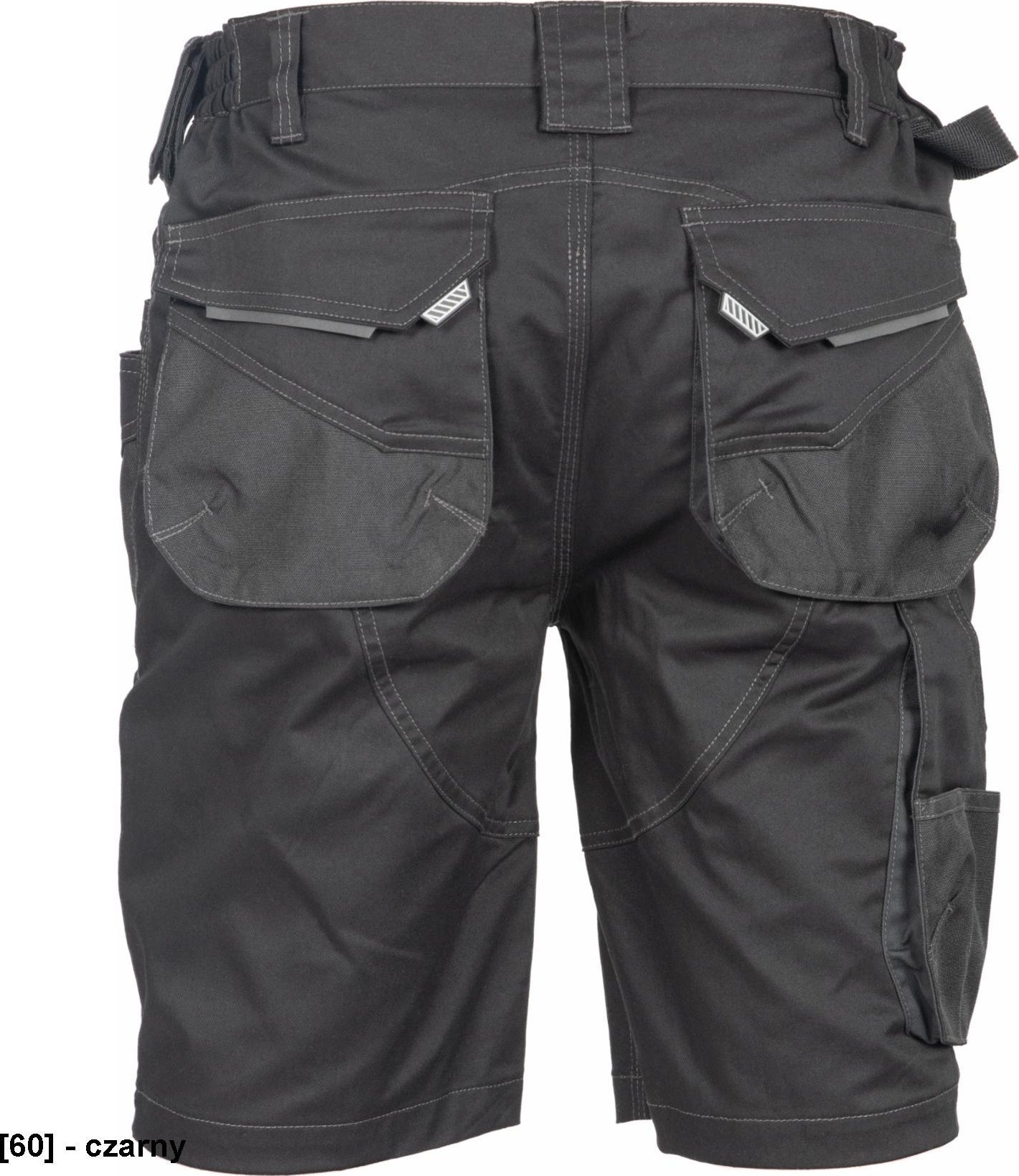 CERVA DAYBORO szorty - męskie spodnie robocze, odblaskowe elementy, 100 % TRIFIBETEX - czarny 58