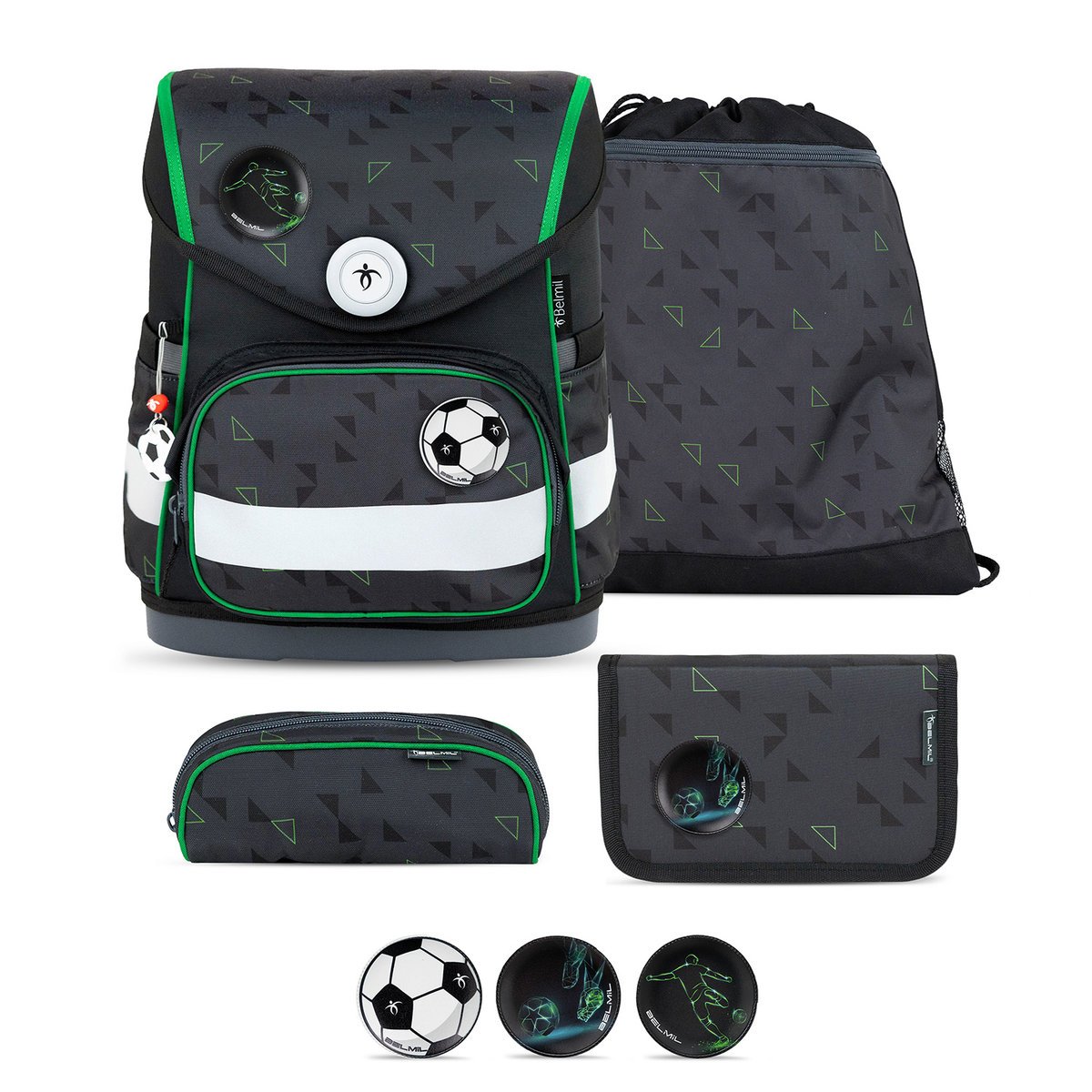 Ergonomiczny zestaw szkolny Belmil Compact „Striker X” dla chłopców – 5 części