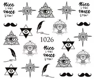 Ozdoby do paznokci - Naklejki wodne na paznokcie Kolorowe - nr 971 - miniaturka - grafika 1