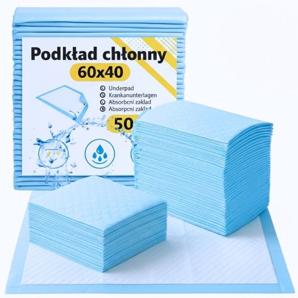 Podkłady higieniczne 40x60 jednorazowe chłonne mocne 50 sztuk przewijak