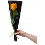 Sztuczne kwiaty - Bukiet róża mydlana jak żywa 43 cm pomarańczowa PREZENT NA DZIEŃ KOBIET - miniaturka - grafika 1