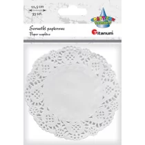 Serwetki papierowe okrągłe 11,5cm białe 35szt - Zabawki kreatywne - miniaturka - grafika 1