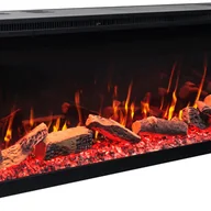 Kominki elektryczne - Trójstronny kominek elektryczny AFLAMO Unique 127 - ogień premium - na ścianę i do zabudowy - 127x44x20 cm - kominek LED z grzaniem 750/1500 W - miniaturka - grafika 1