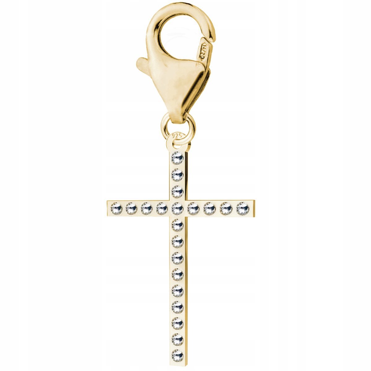 Złota Zawieszka Krzyż Krzyżyk Cross z Krzyżem z Cyrkoniami SREBRO 925