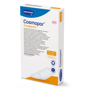 Cosmopor Transparent, przezroczysty opatrunek foliowy z warstwą chłonną, sterylny, 10 x 20 cm, 15 sztuk - Apteczki i materiały opatrunkowe - miniaturka - grafika 1