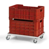 Wózki magazynowe - B2B Partner Ocynkowany wózek na skrzynki 600x400 mm 1504 - miniaturka - grafika 1