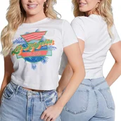 Koszulki i topy damskie - Guess t-shirt koszulka damska biała W3YI57I3Z14-G011 L - miniaturka - grafika 1