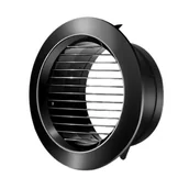 Kratki wentylacyjne - Kratka wentylacyjna okrągła z prostymi listwami do kuchni i łazienek, średnica otworu 125 mm, kolor czarny - miniaturka - grafika 1