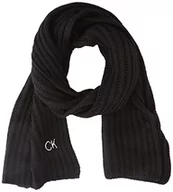 Apaszki i szaliki męskie - calvin klein Męski podwyższony wełniany szalik 30 x 180, Ck czarny, jeden rozmiar - miniaturka - grafika 1