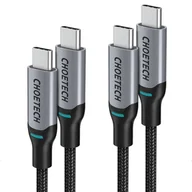 Kable USB - Choetech 2x kabel przewód USB Typ C - USB Typ C Power Delivery 100W 5A 1,8m czarny (MIX00073) - miniaturka - grafika 1