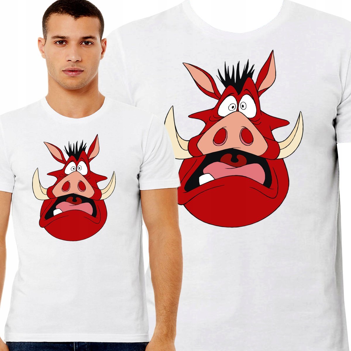 ŚMIESZNA KOSZULKA MĘSKA PUMBA DZIK KRÓL LEW JAKOŚĆ PREZENT S 1140