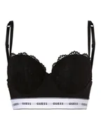 Biustonosze - GUESS - Damski biustonosz balkonetka push-up, czarny - miniaturka - grafika 1