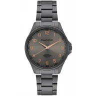 Zegarki męskie - Grafitowy męski zegarek na bransolecie PACIFIC SSMB-1102-07 - miniaturka - grafika 1