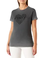 Koszulki i topy damskie - Pinko Damska koszulka Tula Flamed, I75_Grey-Pewter, S - miniaturka - grafika 1
