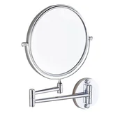 Lusterka do makijażu - Lustro do makijażu montowane na ścianie o szerokości 20 cm z powiększeniem 1x/3x, obrotowe o 360°, dwustronne, składane, błyszczące srebro - miniaturka - grafika 1