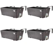 Donice - Zestaw 4 Skrzynek Balkonowych Donice Rattan 11l Brązowe - miniaturka - grafika 1