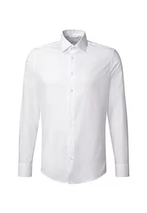Seidensticker Męska koszula biznesowa – slim fit – łatwa do prasowania – kołnierz Kent – długi rękaw – 100% bawełna, biały, 36 - Koszule męskie - miniaturka - grafika 1