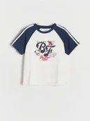 Koszulki dla dziewczynek - Reserved - T-shirt z nadrukiem Hello Kitty - granatowy - miniaturka - grafika 1