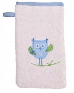 Duetbaby Myjka kąpielowa Bambus haft biało-niebies - Rękawice i gąbki do kąpieli - miniaturka - grafika 1