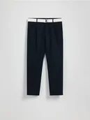Spodnie męskie - Reserved - Spodnie slim fit z paskiem - granatowy - miniaturka - grafika 1