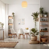 Lampy sufitowe - Briloner Lampa sufitowa Papper, kolor naturalny, Ø 30 cm, rafia, E27 - miniaturka - grafika 1