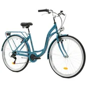 Rowery - Rower miejski INDIANA Moena S7B 28 cali damski Niebieski - miniaturka - grafika 1