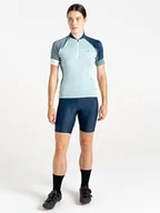 Koszulki sportowe damskie - Dare 2b Koszulka kolarska "Flutter Jersey" w kolorze błękitno-granatowym - miniaturka - grafika 1