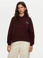Bluzy damskie - Lee Bluza 112355175 Bordowy Relaxed Fit - miniaturka - grafika 1