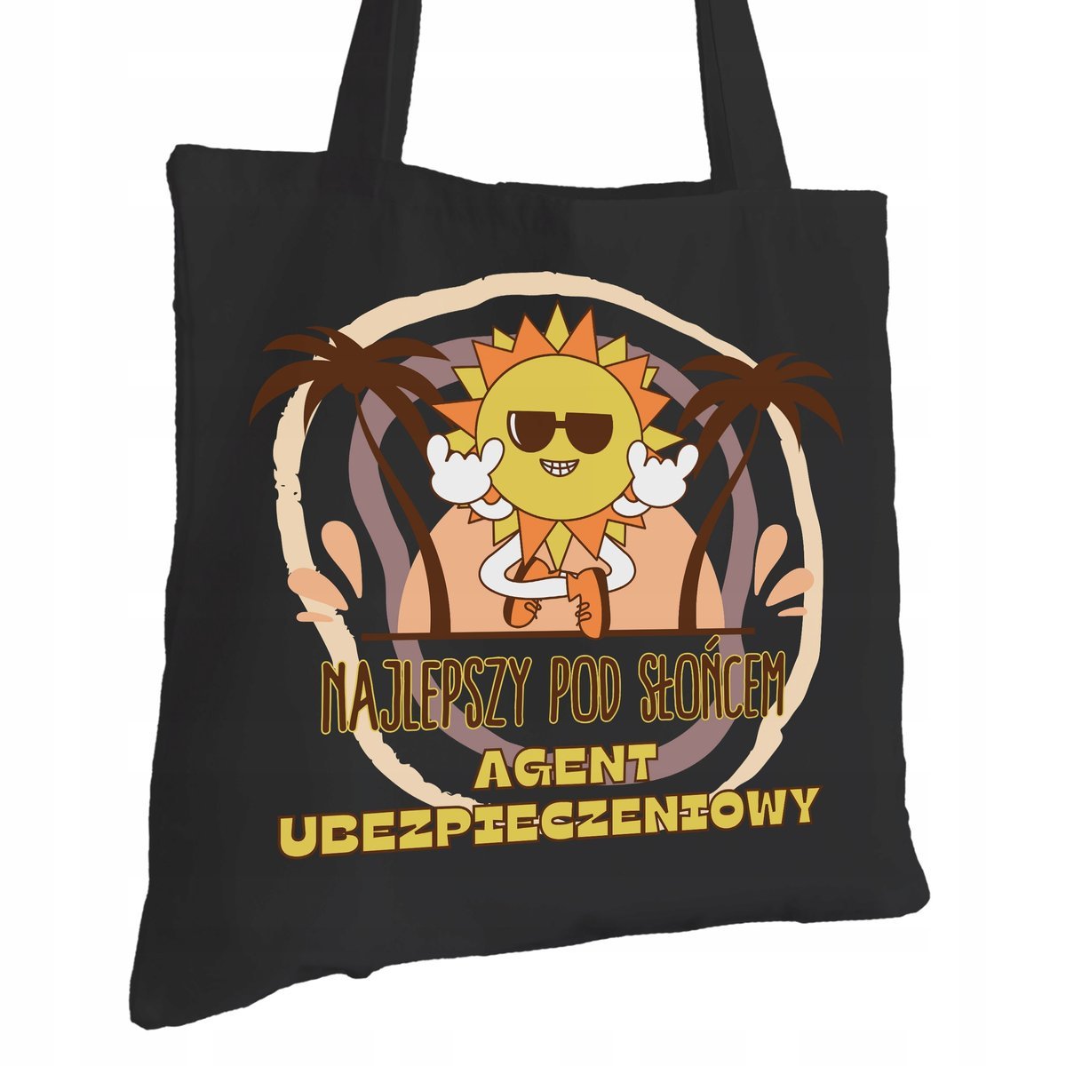 Torba Bawełniana dla Agenta Ubezpieczeniowego Czarna Prezent Trwały Nadruk