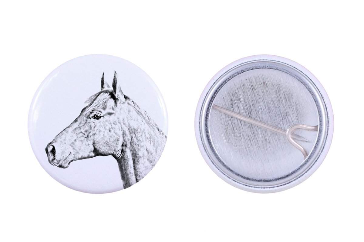 Koń holsztyński - ozdoba koszuli, przypinka do torby, idealny prezent z możliwościa dodanie swojej grafiki marki Art-Dog