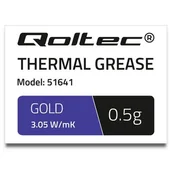 Pasty i materiały termoprzewodzące - Qoltec Pasta termoprzewodząca | 3.05W/m-K | 0,5g | złota (51641) - miniaturka - grafika 1