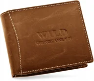 Portfele - Skórzany Portfel Męski Always Wild Solidny Brązowy - miniaturka - grafika 1