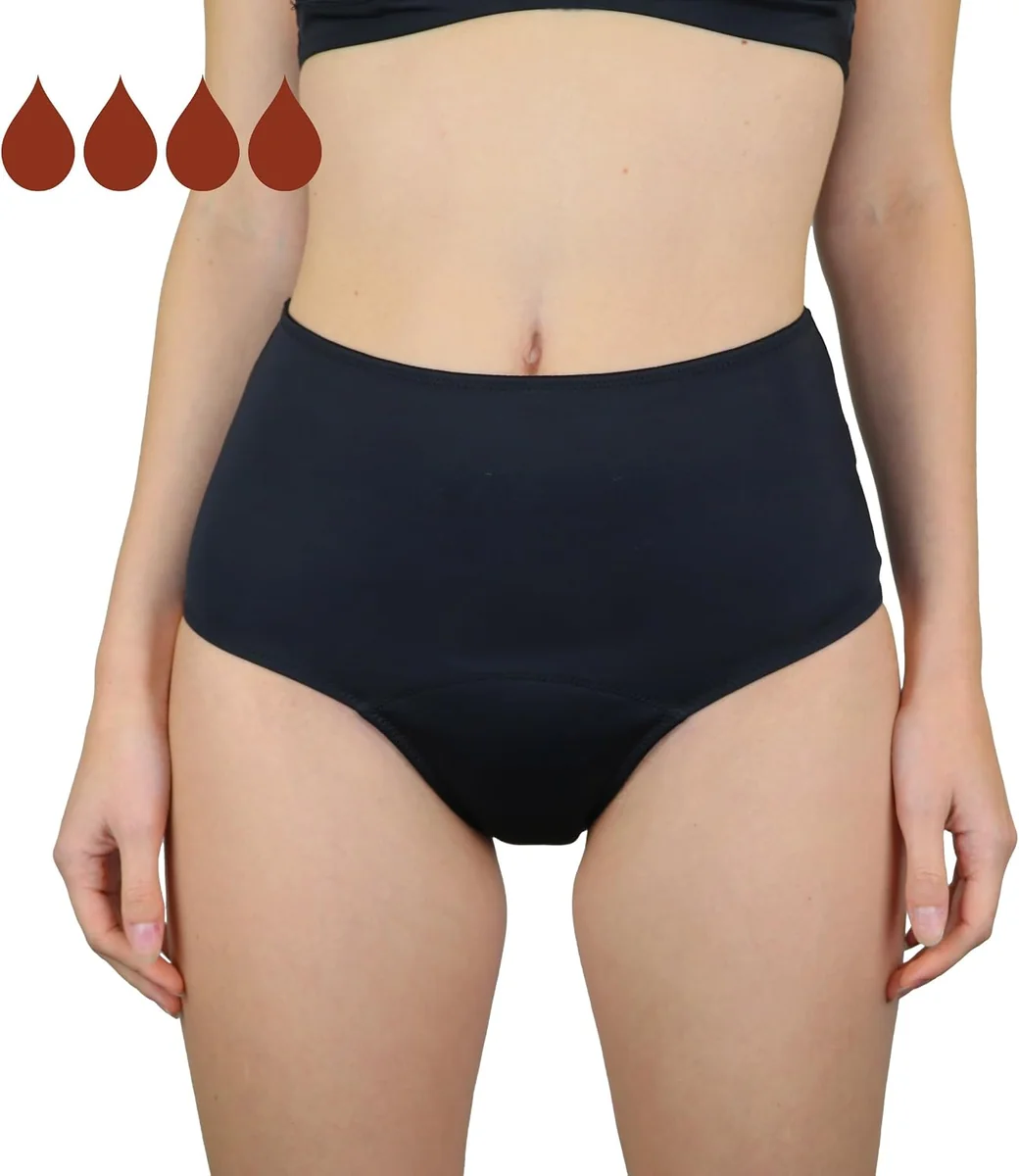 MYLILY Figi bikini na okres z wysoką talią XL Czarny