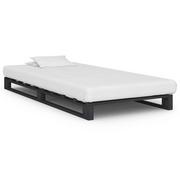 Łóżka - vidaXL Rama łóżka z palet, szara, lite drewno sosnowe, 100 x 200 cm - miniaturka - grafika 1