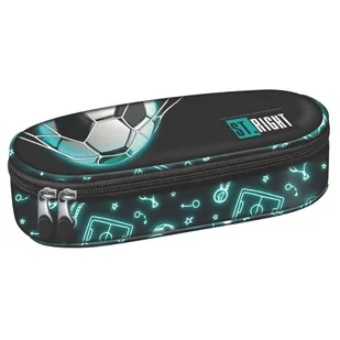 St. Right Piórnik Szkolny Saszetka Usztywniona Z Wewnętrzną Klapką Etui Na Przybory Szkolne Neon Football - Piórniki - miniaturka - grafika 1