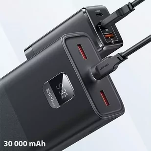 USAMS Powerbank PB68 30000mAh 65W QC3.0+PD Fast Charge + kabel USB-C/USB-C 100W czarny/black ATXLOGTC01 (US-CD185) - Powerbanki - miniaturka - grafika 5