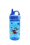 Shakery i bidony sportowe - Nalgene, Bidon, Grip-n-Gulp Blue with Biplane, 350 ml - miniaturka - grafika 1
