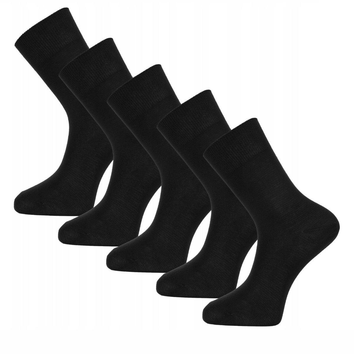 5X Skarpety Męskie Garniturowe Czarne Moraj 39-42 Black