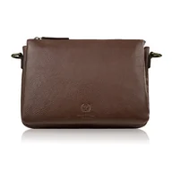 Torebki damskie - Torebka damska na ramię skórzana brązowa kompaktowa listonoszka IM-04-BR - miniaturka - grafika 1