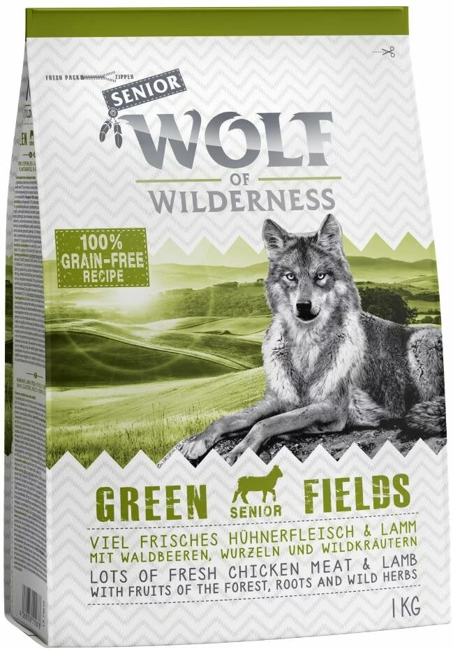 Wolf of Wilderness Senior "Green Fields", jagnięcina (bez zbóż) - 1 kg