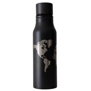 TravelSet, Bidon stalowy World - czarny 700ml - Shakery i bidony sportowe - miniaturka - grafika 1