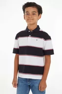 Koszulki dla chłopców - Tommy Hilfiger polo bawełniane dziecięce kolor granatowy wzorzysty - miniaturka - grafika 1